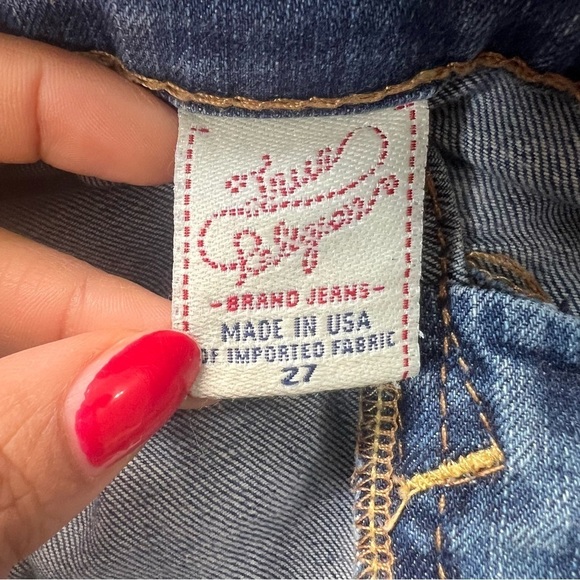 Vintage Y2K True Religion bootcut medium wash jeans retro 1990s rockstar hippie - Picture 8 of 15